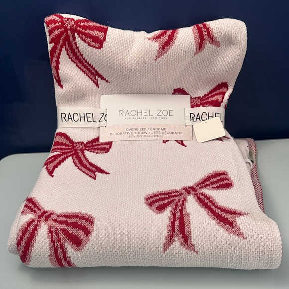 NWT Rachel Zoe Oversized Bow-Themed Throw Blanket - Picture 1 of 6